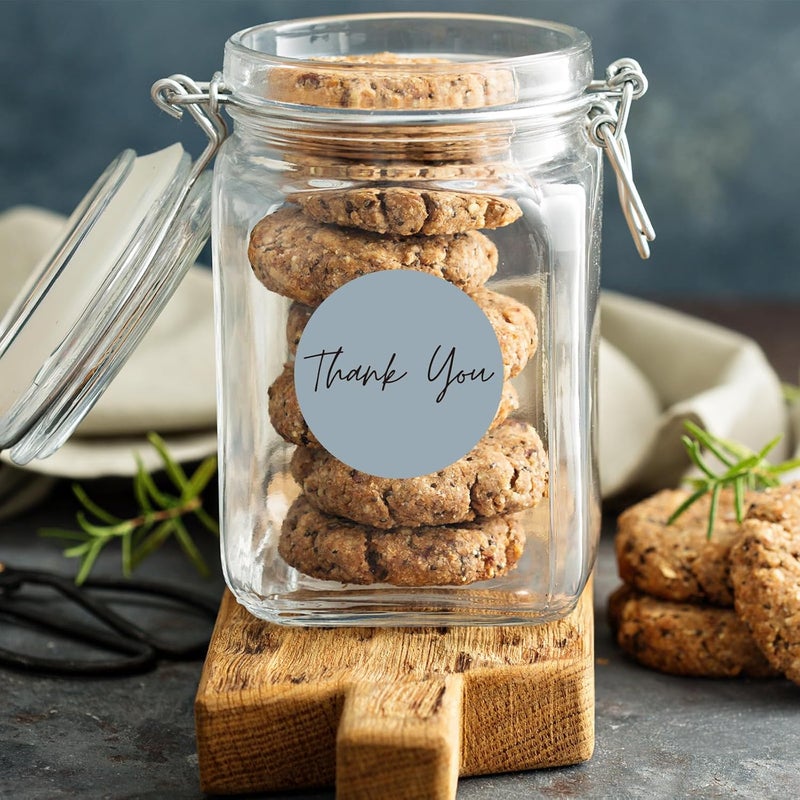 Whaline 1000Pcs Boho Thank You Stickers Roll Solid Colors Thank You Stickers for Small Business 1.5 Inch Simple Elegant Round Self-Adhesive Envelopes Seal Labels for School Classroom Office - Image 5